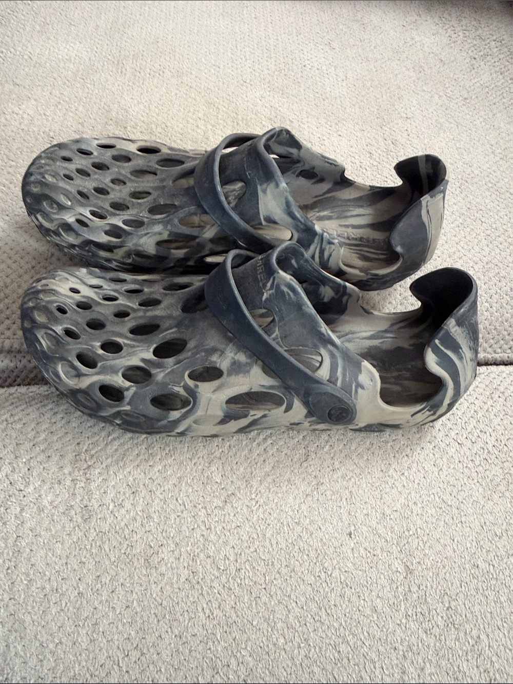 Merrell Men's Slip-On Water Boat Shoes in Black and Cream